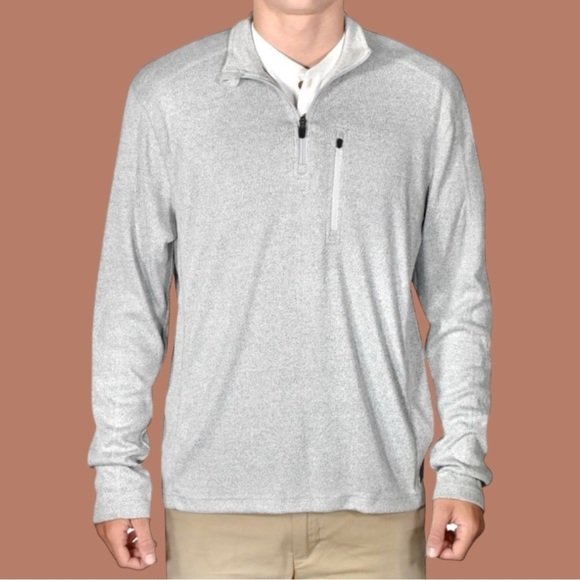 Vintage 1946 "Space Dye" 1/4 Zip Pullover Light Grey - Picture 1 of 7